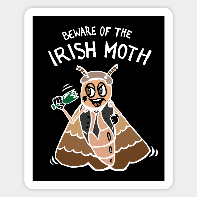 Beware of the Irish Moth / Mob (White) Sticker by Graograman